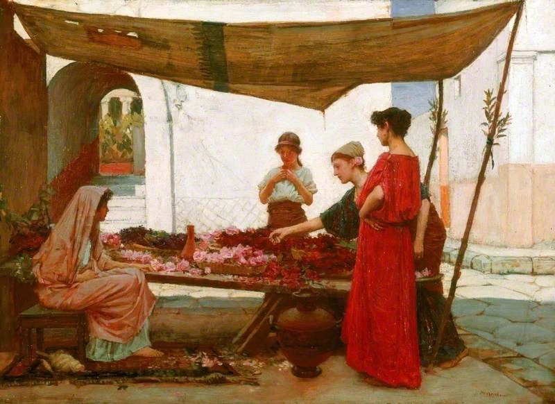 Un mercato dei fiori in stile greco - Galleria d'arte Laing